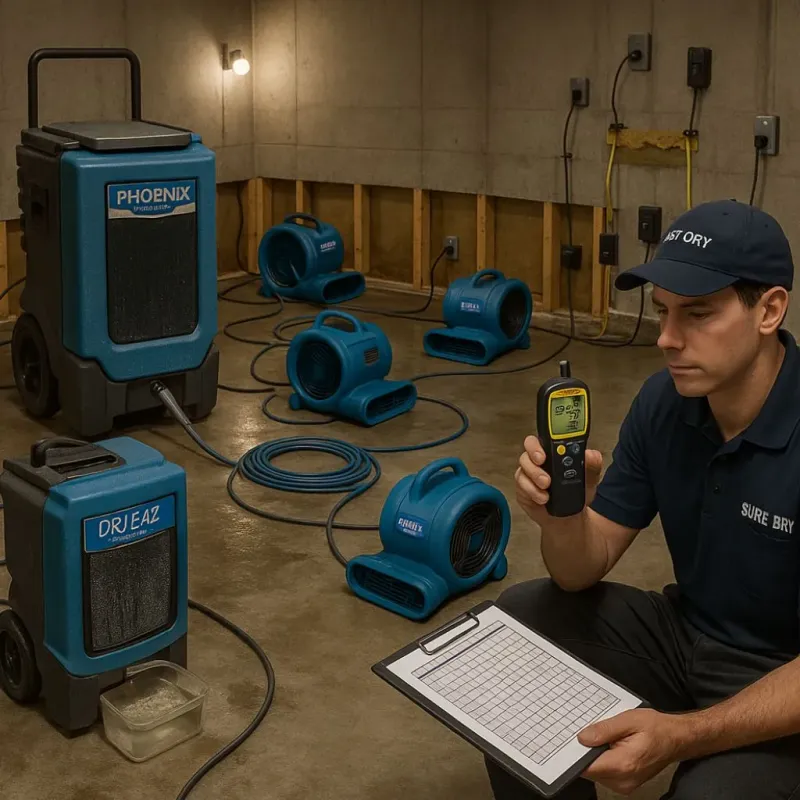 Structural Drying and Dehumidification process in Wellington, FL